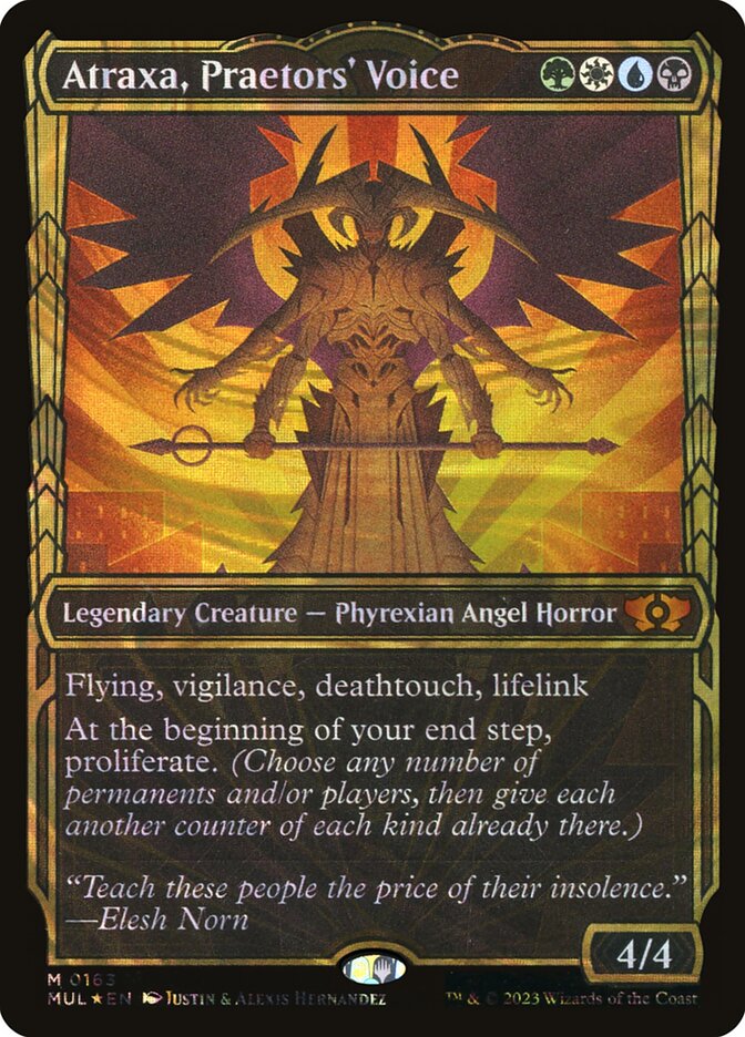 Atraxa, Praetors' Voice – Mythic Magic: The Gathering card from Multiverse Legends (#163)