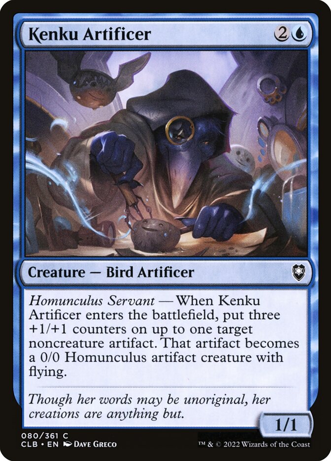Kenku Artificer – Common Magic: The Gathering card from Commander Legends: Battle for Baldur's Gate (#80)