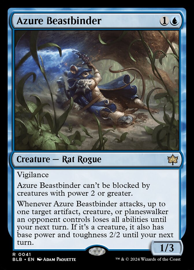 Azure Beastbinder – Rare Magic: The Gathering card from Bloomburrow (#41)