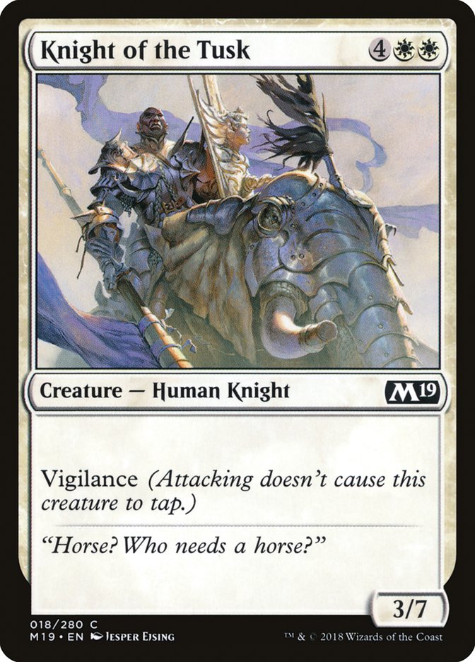 Knight of the Tusk – Common Magic: The Gathering card from Core Set 2019 (#18)