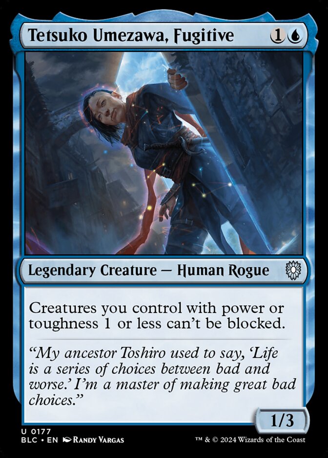 Tetsuko Umezawa, Fugitive – Uncommon Magic: The Gathering card from Bloomburrow Commander (#177)