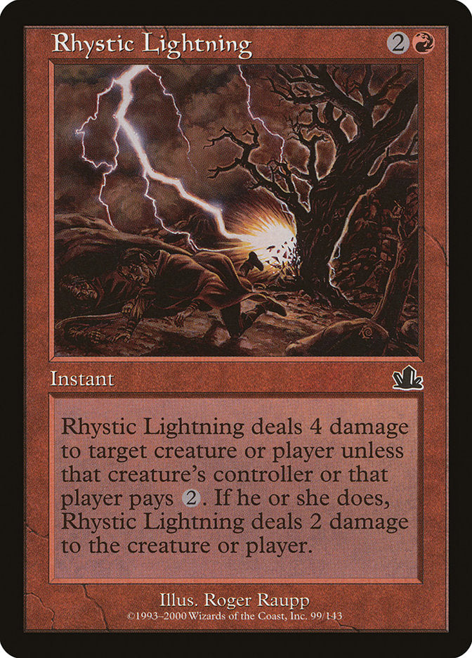 Rhystic Lightning – Common Magic: The Gathering card from Prophecy (#99)