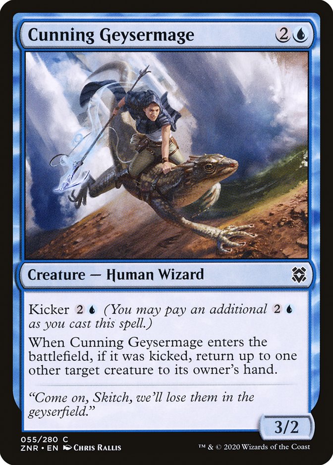 Cunning Geysermage – Common Magic: The Gathering card from Zendikar Rising (#55)
