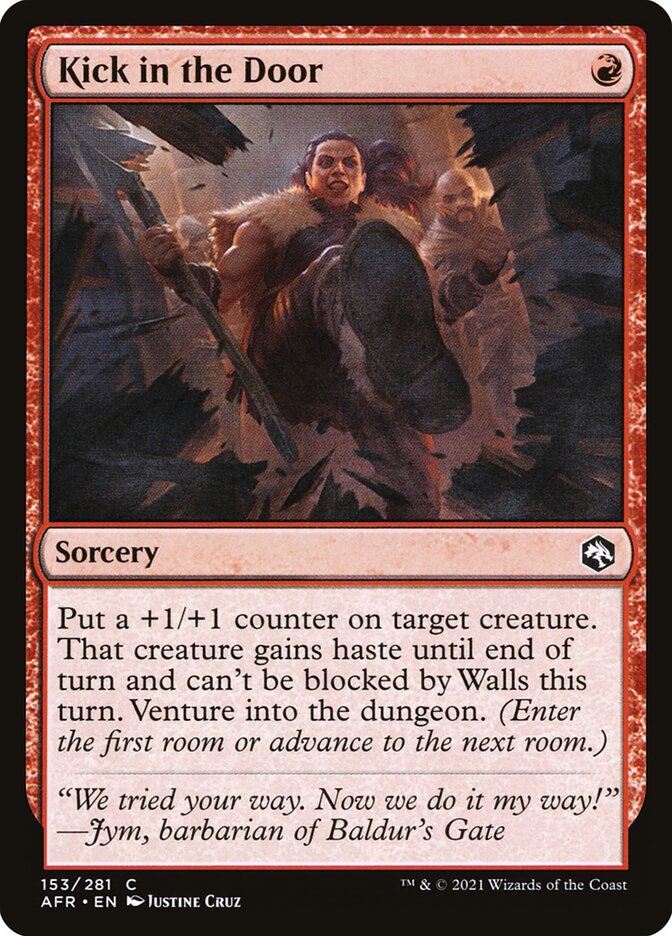 Kick in the Door – Common Magic: The Gathering card from Adventures in the Forgotten Realms (#153)