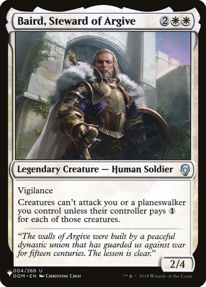 Baird, Steward of Argive – Uncommon Magic: The Gathering card from The List (#DOM-4)