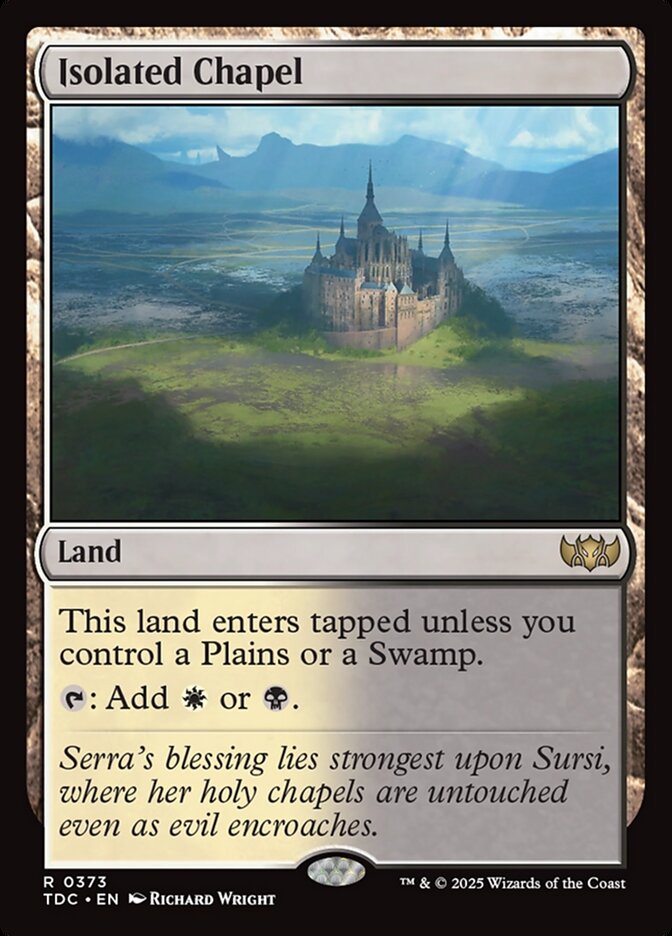 Isolated Chapel – Rare Magic: The Gathering card from Tarkir: Dragonstorm Commander (#373)