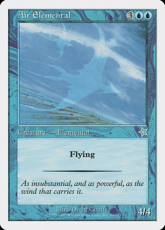Air Elemental – Uncommon Magic: The Gathering card from Starter 1999 (#32)