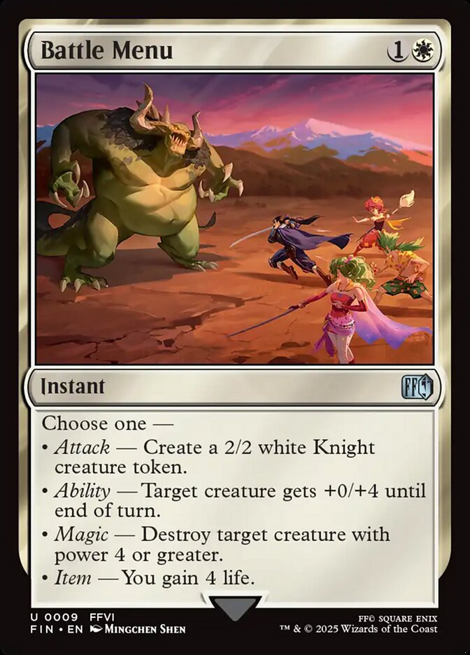 Battle Menu – Uncommon Magic: The Gathering card from Final Fantasy (#9)