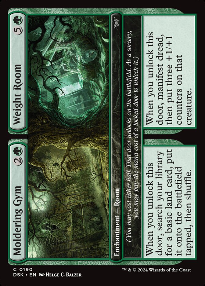 Moldering Gym // Weight Room – Common Magic: The Gathering card from Duskmourn: House of Horror (#190)