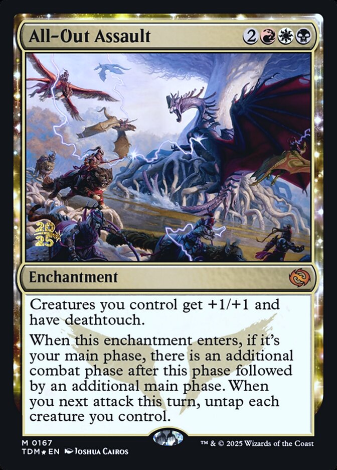 All-Out Assault – Mythic Magic: The Gathering card from Tarkir: Dragonstorm Promos (#167s)