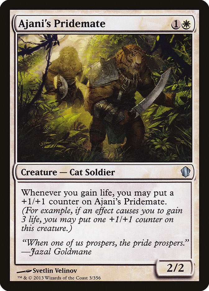 Ajani's Pridemate – Uncommon Magic: The Gathering card from Commander 2013 (#3)