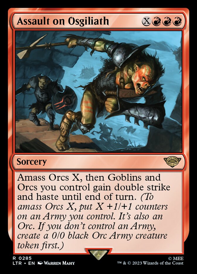 Assault on Osgiliath – Rare Magic: The Gathering card from The Lord of the Rings: Tales of Middle-earth (#285)