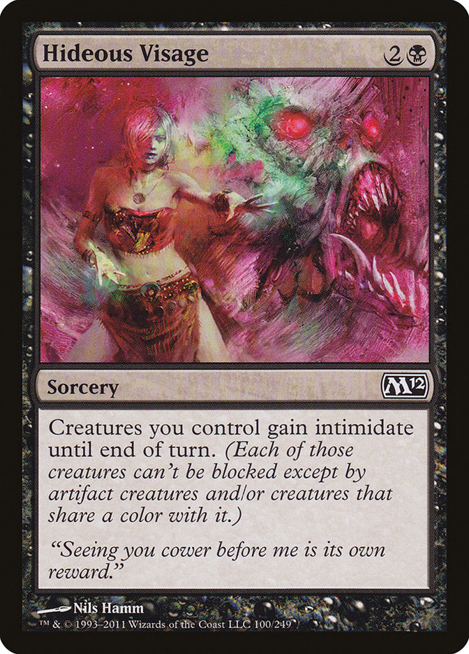 Hideous Visage – Common Magic: The Gathering card from Magic 2012 (#100)