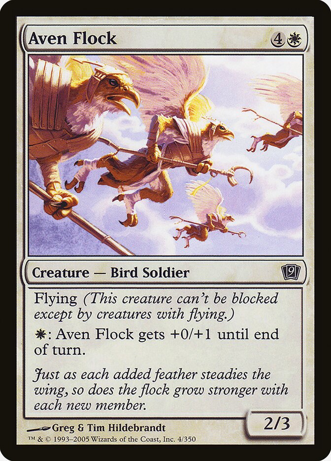 Aven Flock – Common Magic: The Gathering card from Ninth Edition (#4★)