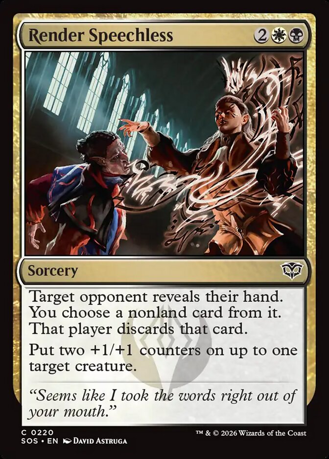 Render Speechless – Common Magic: The Gathering card from Secrets of Strixhaven (#220)