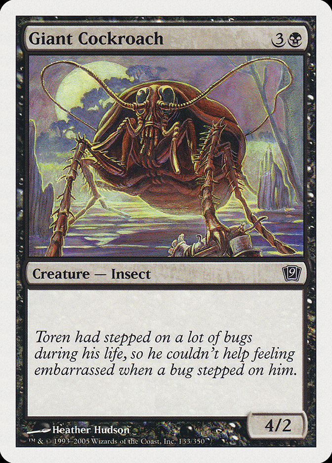 Giant Cockroach – Common Magic: The Gathering card from Ninth Edition (#133)