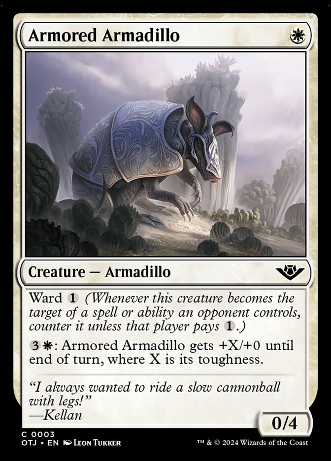 Armored Armadillo – Common Magic: The Gathering card from Outlaws of Thunder Junction (#3)