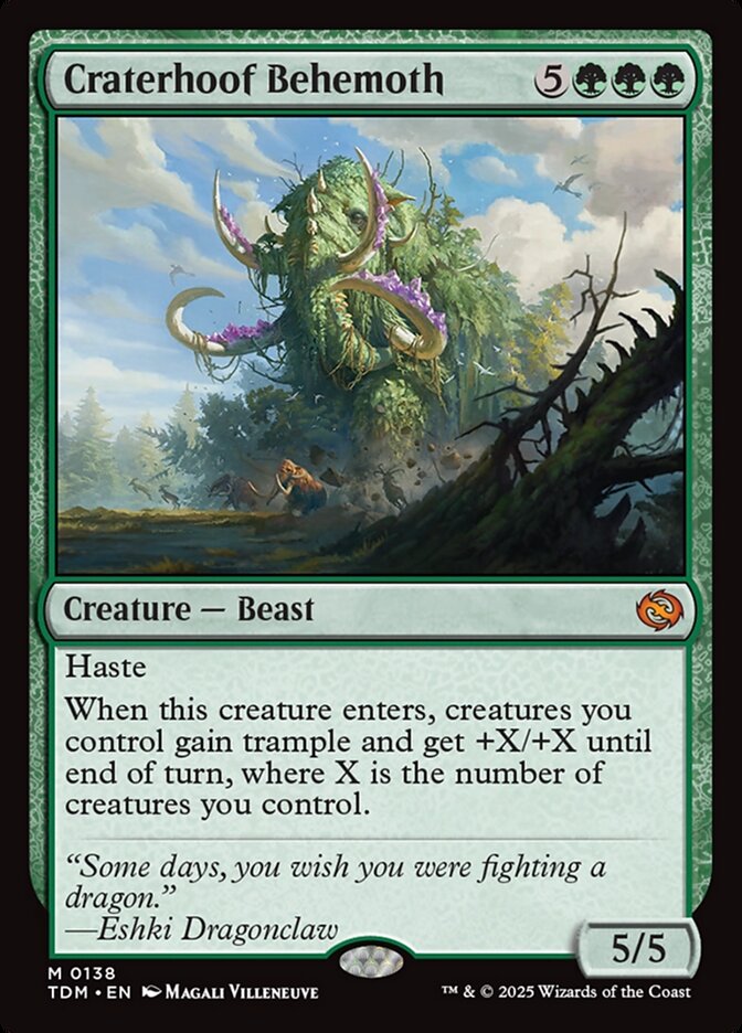 Craterhoof Behemoth – Mythic Magic: The Gathering card from Tarkir: Dragonstorm (#138)
