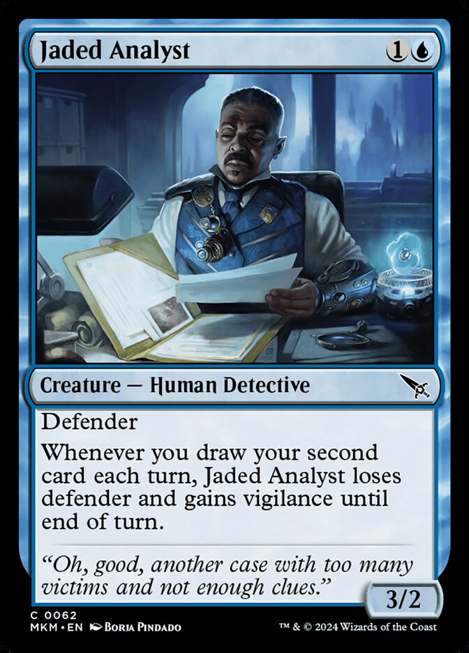 Jaded Analyst – Common Magic: The Gathering card from Murders at Karlov Manor (#62)