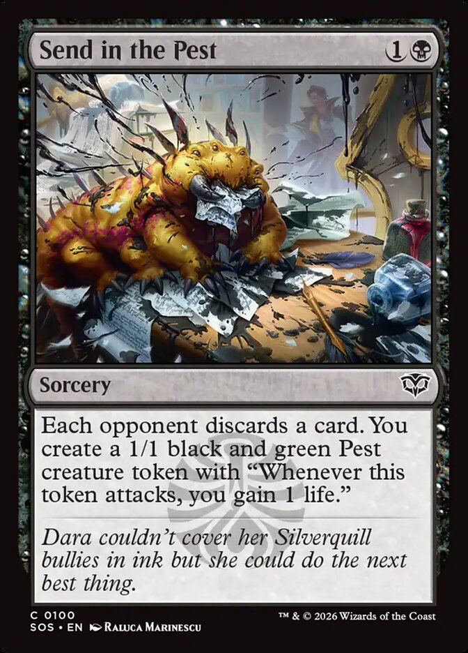 Send in the Pest – Common Magic: The Gathering card from Secrets of Strixhaven (#100)