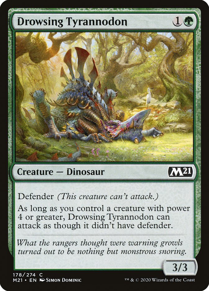Drowsing Tyrannodon – Common Magic: The Gathering card from Core Set 2021 (#178)