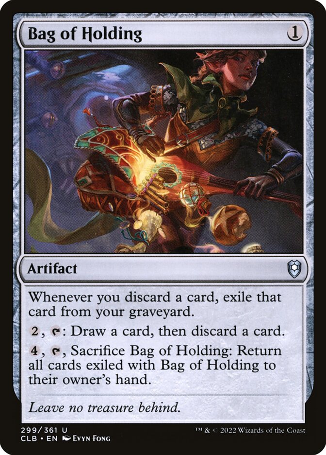 Bag of Holding – Uncommon Magic: The Gathering card from Commander Legends: Battle for Baldur's Gate (#299)