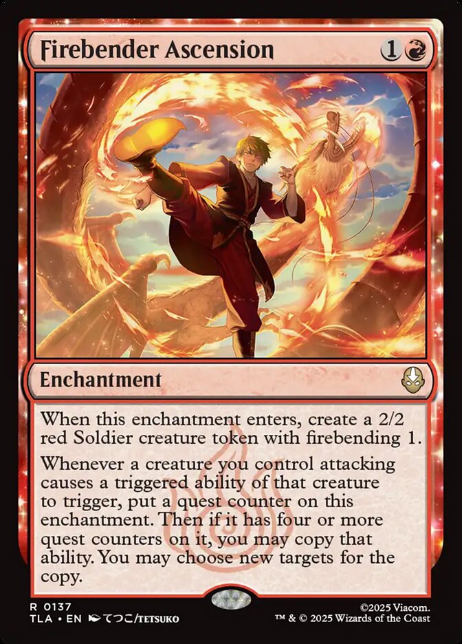 Firebender Ascension – Rare Magic: The Gathering card from Avatar: The Last Airbender (#137)