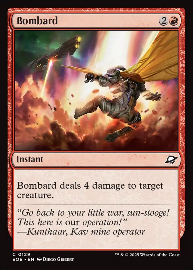 Bombard – Common Magic: The Gathering card from Edge of Eternities (#129)