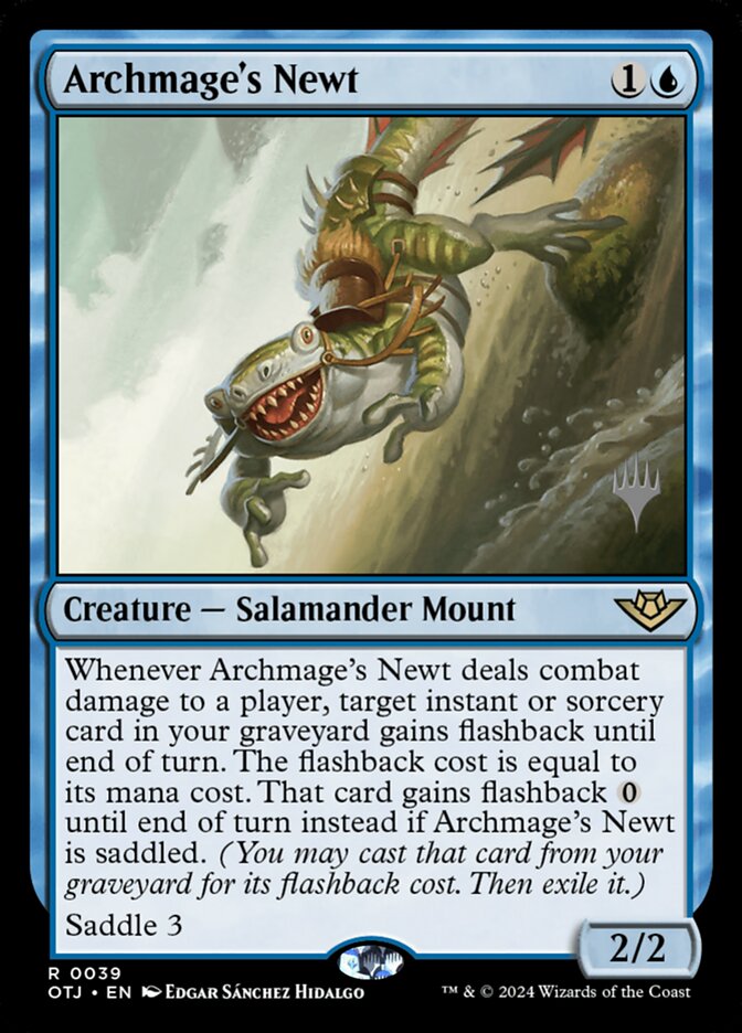 Archmage's Newt – Rare Magic: The Gathering card from Outlaws of Thunder Junction Promos (#39p)