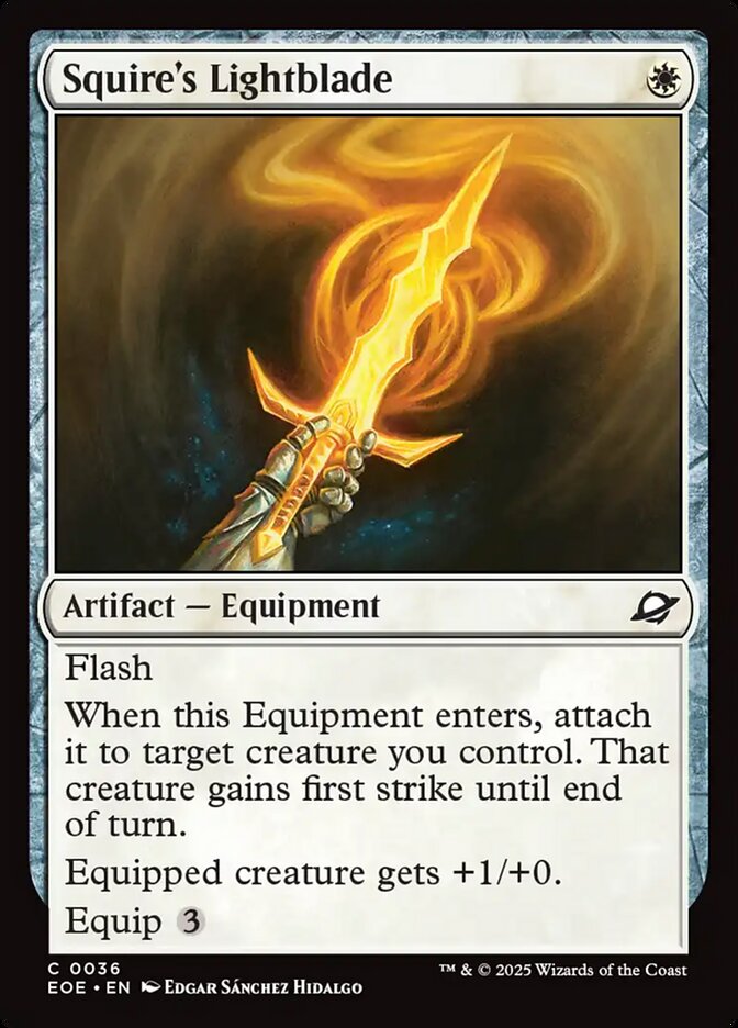 Squire's Lightblade – Common Magic: The Gathering card from Edge of Eternities (#36)