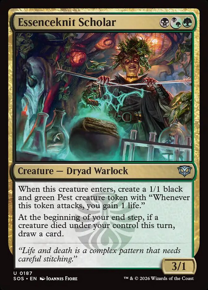 Essenceknit Scholar – Uncommon Magic: The Gathering card from Secrets of Strixhaven (#187)