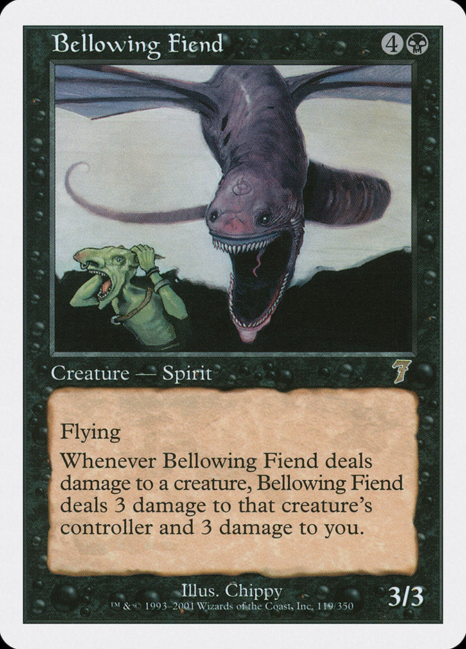 Bellowing Fiend – Rare Magic: The Gathering card from Seventh Edition (#119)