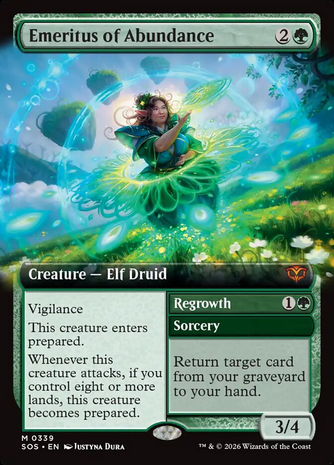 Emeritus of Abundance // Regrowth – Mythic Magic: The Gathering card from Secrets of Strixhaven (#339)