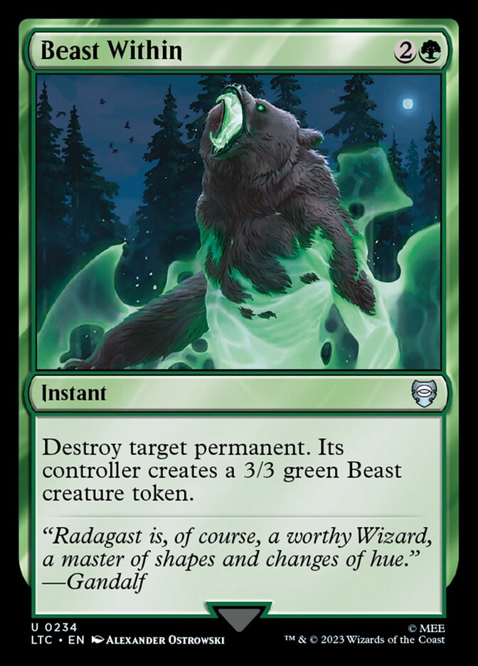 Beast Within – Uncommon Magic: The Gathering card from Tales of Middle-earth Commander (#234)