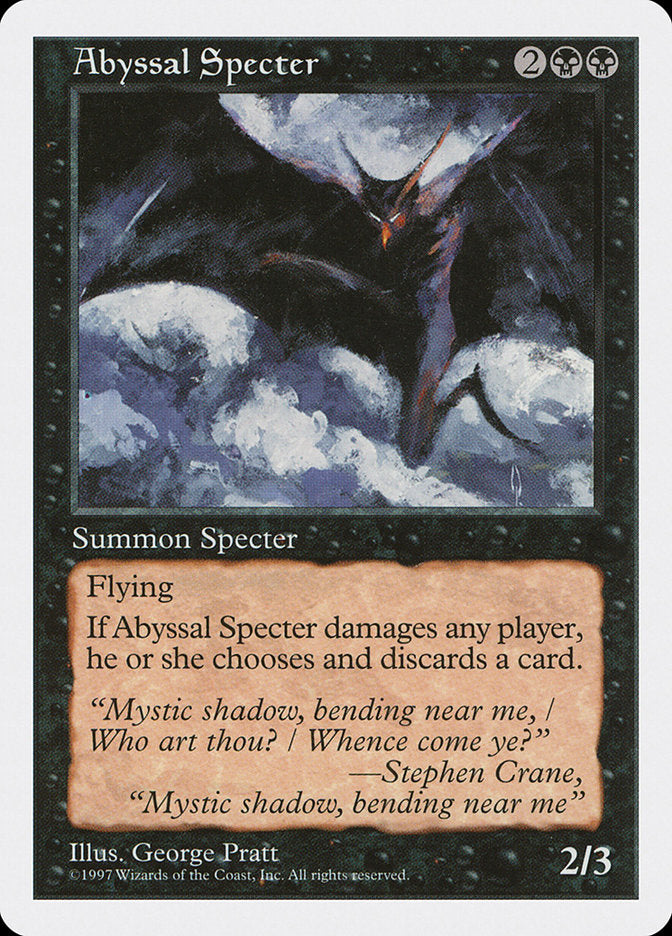 Abyssal Specter – Uncommon Magic: The Gathering card from Fifth Edition (#139)