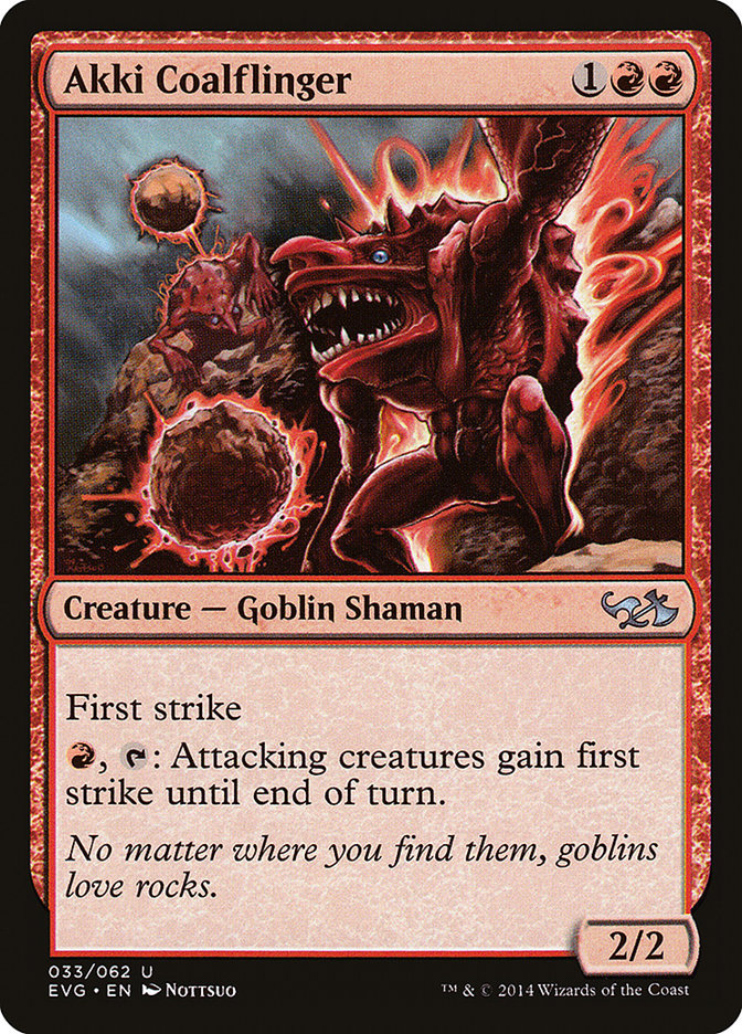 Akki Coalflinger – Uncommon Magic: The Gathering card from Duel Decks Anthology: Elves vs. Goblins (#33)