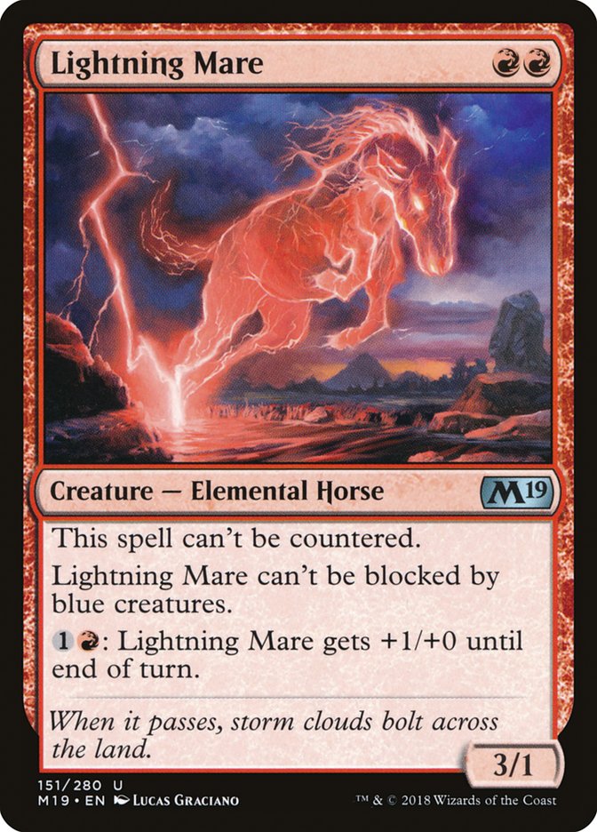 Lightning Mare – Uncommon Magic: The Gathering card from Core Set 2019 (#151)