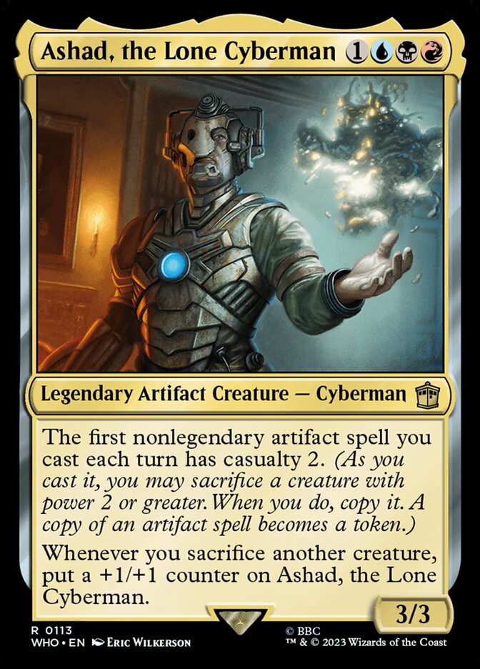 Ashad, the Lone Cyberman – Rare Magic: The Gathering card from Doctor Who (#113)