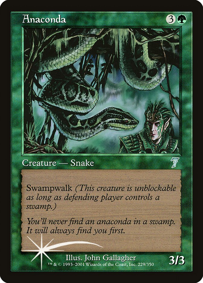 Anaconda – Uncommon Magic: The Gathering card from Seventh Edition (#229★)