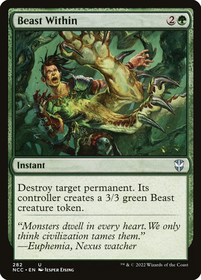 Beast Within – Uncommon Magic: The Gathering card from New Capenna Commander (#282)