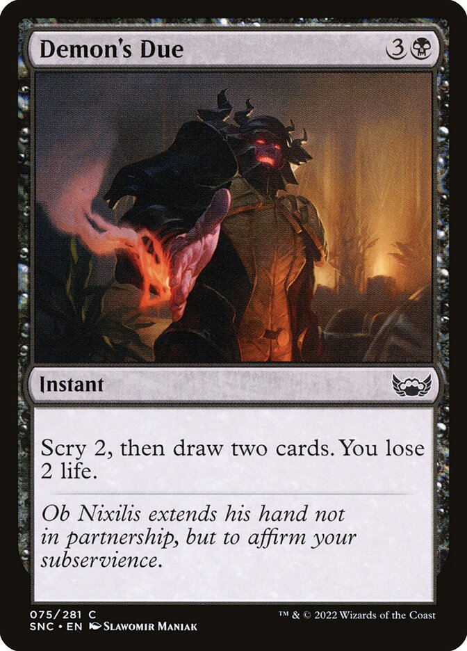 Demon's Due – Common Magic: The Gathering card from Streets of New Capenna (#75)