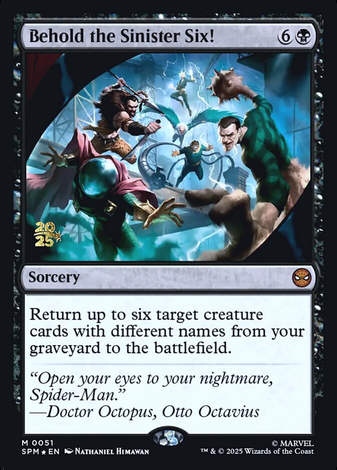 Behold the Sinister Six! – Mythic Magic: The Gathering card from Marvel's Spider-Man Promos (#51s)
