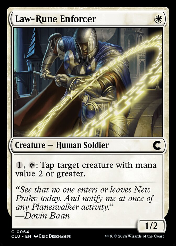 Law-Rune Enforcer – Common Magic: The Gathering card from Ravnica: Clue Edition (#64)