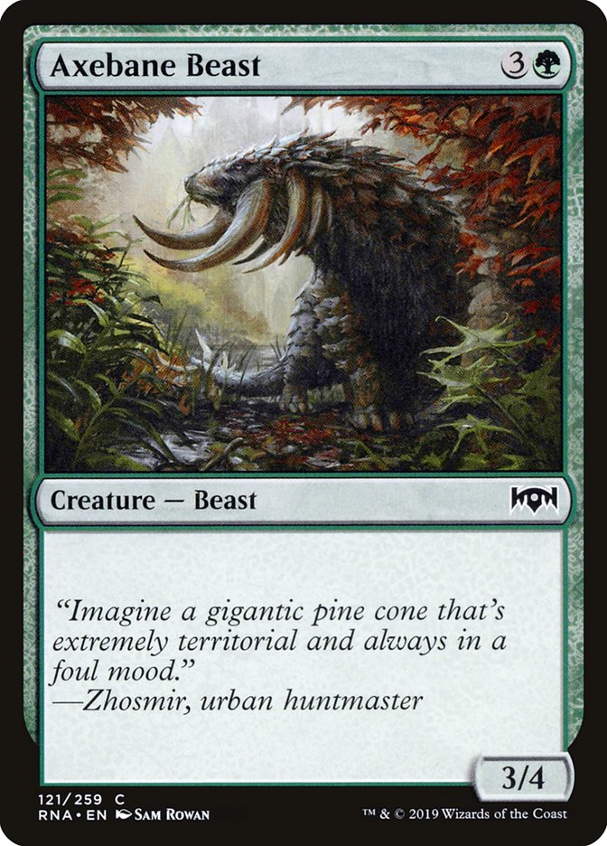 Axebane Beast – Common Magic: The Gathering card from Ravnica Allegiance (#121)