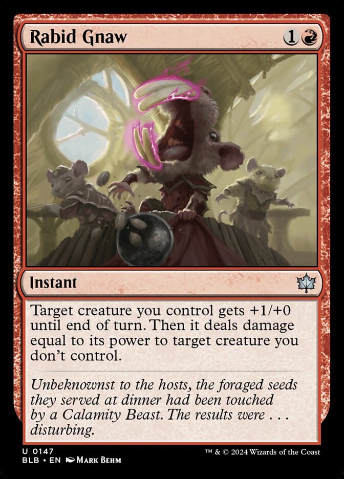 Rabid Gnaw – Uncommon Magic: The Gathering card from Bloomburrow (#147)