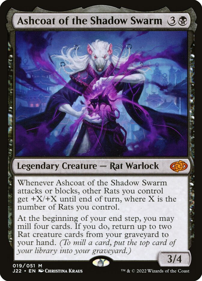 Ashcoat of the Shadow Swarm – Mythic Magic: The Gathering card from Jumpstart 2022 (#19)