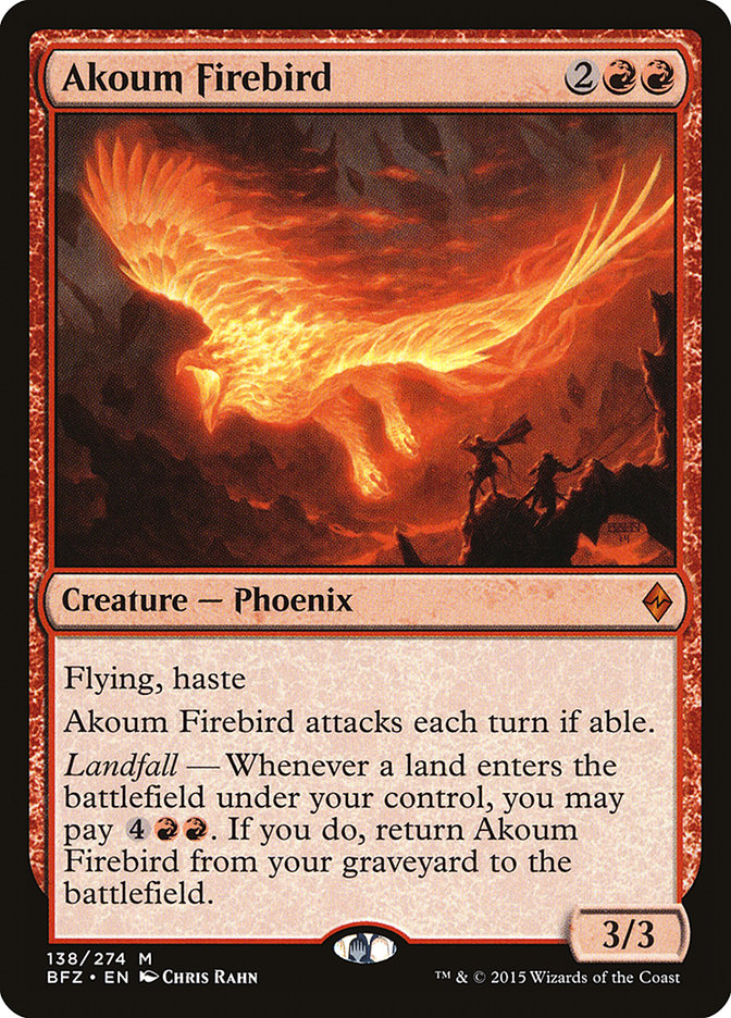 Akoum Firebird – Mythic Magic: The Gathering card from Battle for Zendikar (#138)