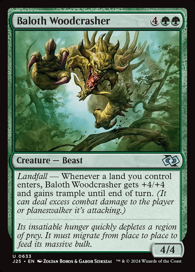 Baloth Woodcrasher – Uncommon Magic: The Gathering card from Foundations Jumpstart (#633)
