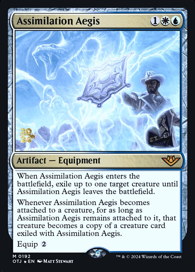 Assimilation Aegis – Mythic Magic: The Gathering card from Outlaws of Thunder Junction Promos (#192s)