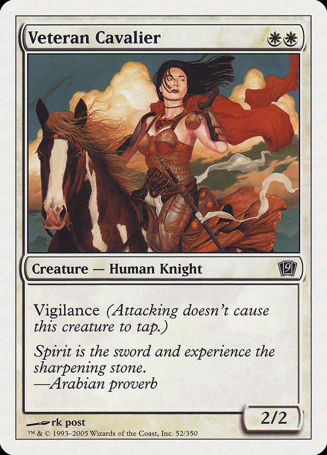 Veteran Cavalier – Common Magic: The Gathering card from Ninth Edition (#52)